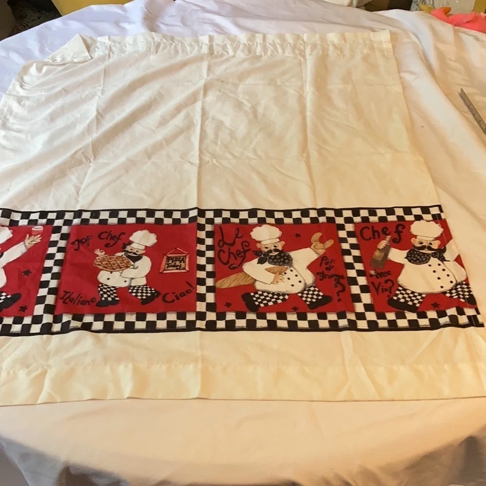 Vintage chef kitchen curtain